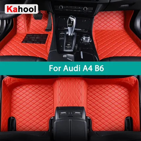 KAHOOL 맞춤형 자동차 바닥 매트, 아우디 A4 B6 2000-2004, 자동차 카펫, 풋 코쉬 액세서리