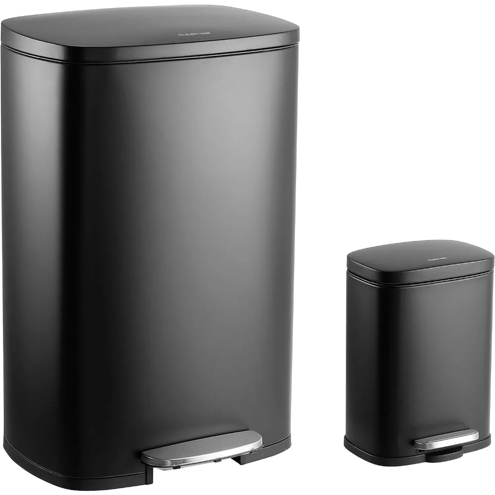 

Rectangular Garbage Can with Soft-Close Lid and Free Mini Garbage Can