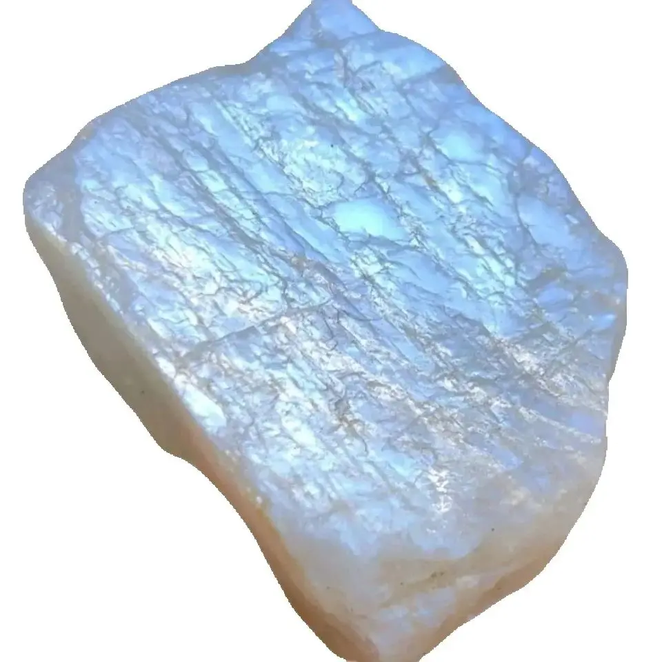 AliExpress NONE Rare Natural Blue Moonstone Raw Stone Landscaping Quartz Decoration Energy Healing Crystal Gravel Fish Tank Flower Pot Gravel