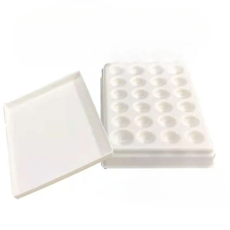 1PC Lab  Mixing Watering Plate Wet Tray 24 Pits Plastic Plate with Plastic Cover for Glazing Work in Lab s