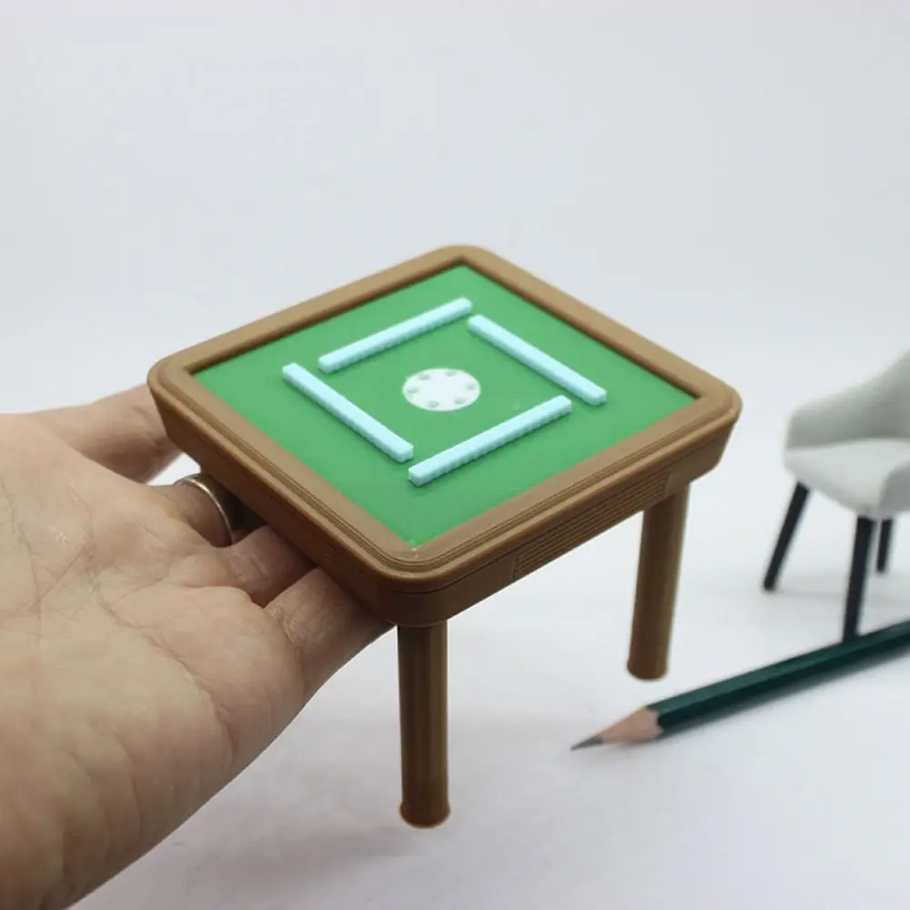 Multicolors Chinese Mahjong Pocket Table Set 1:12 Play Dollhouse Mini Furniture Models PP/PLA Miniature Things