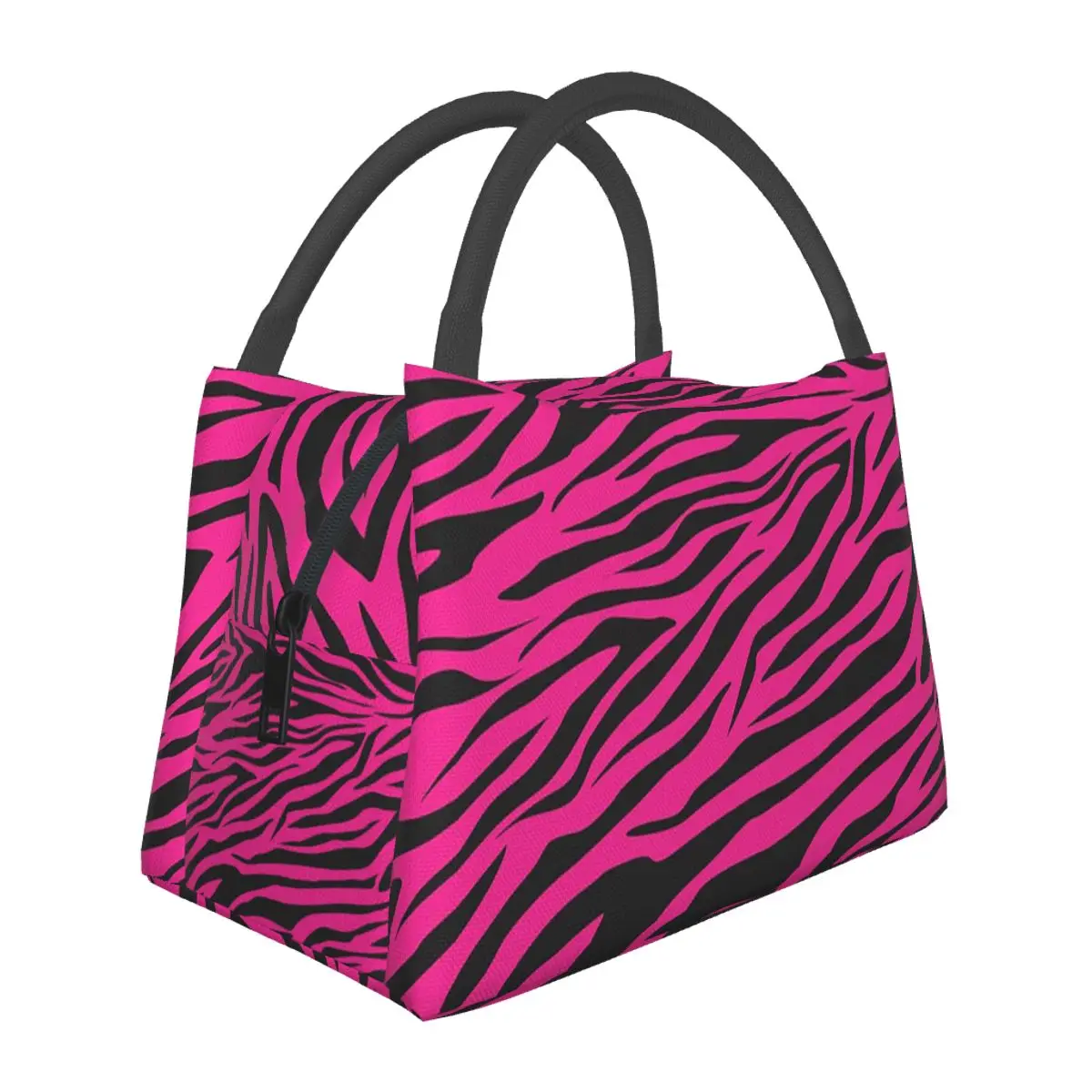 Pink Zebra Print Lunch Bags Insulated Bento Box Resuable Lunch Tote Picnic Bags Cooler Thermal Bag for Woman Girl Office
