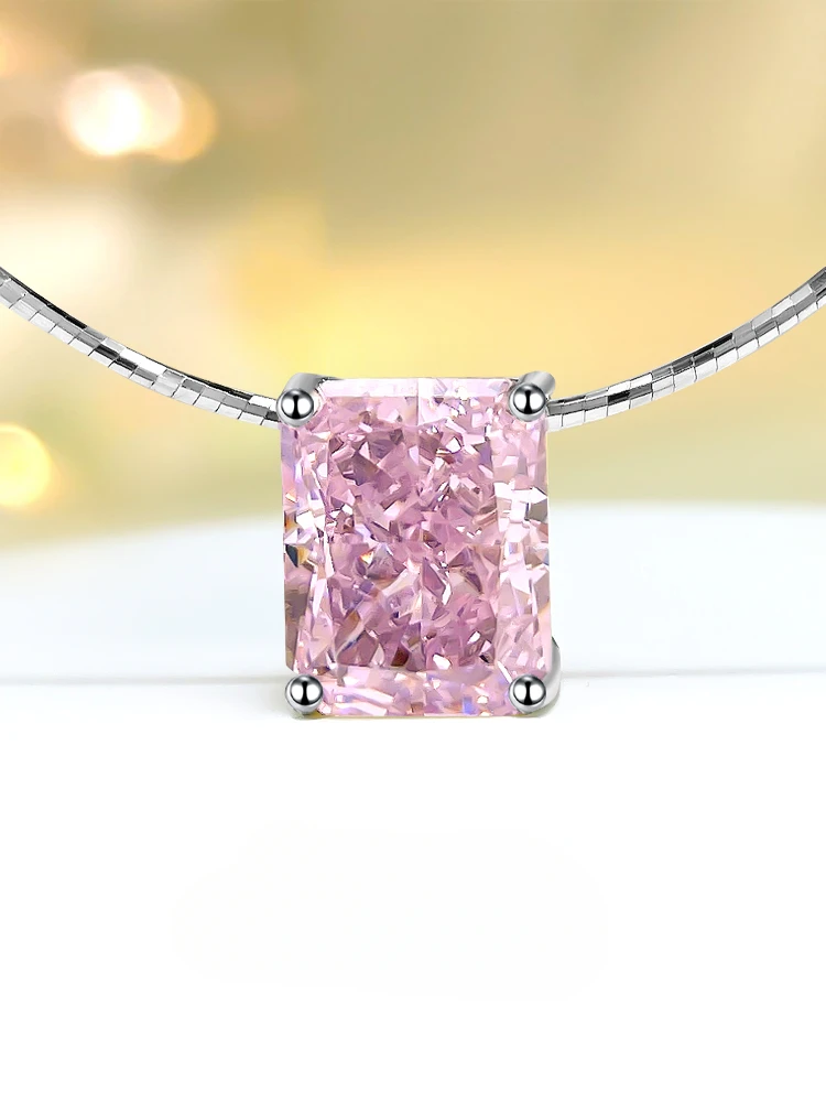 Versatile 925 Silver Collar Chain Necklace Pendant Korean Edition Imported High Carbon Diamond Engagement Jewelry for Women