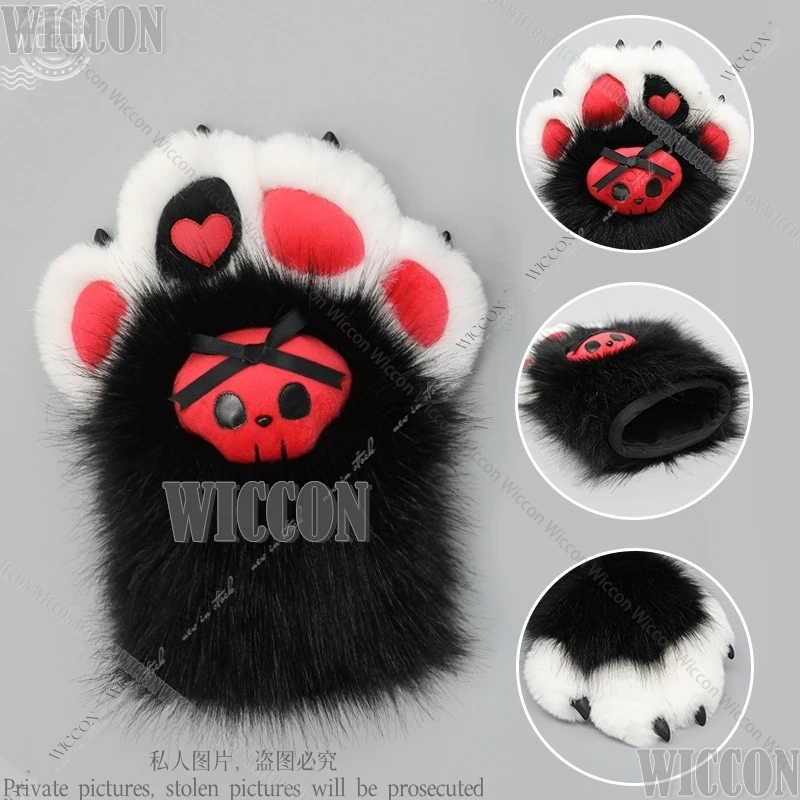 Rękawiczki Furry Claw Cosplay Animal Comic-con Rekwizyty Fursuit Dog Claw Fashion Woman Man Creative Sweet RolePlay Halloween Dostosowane