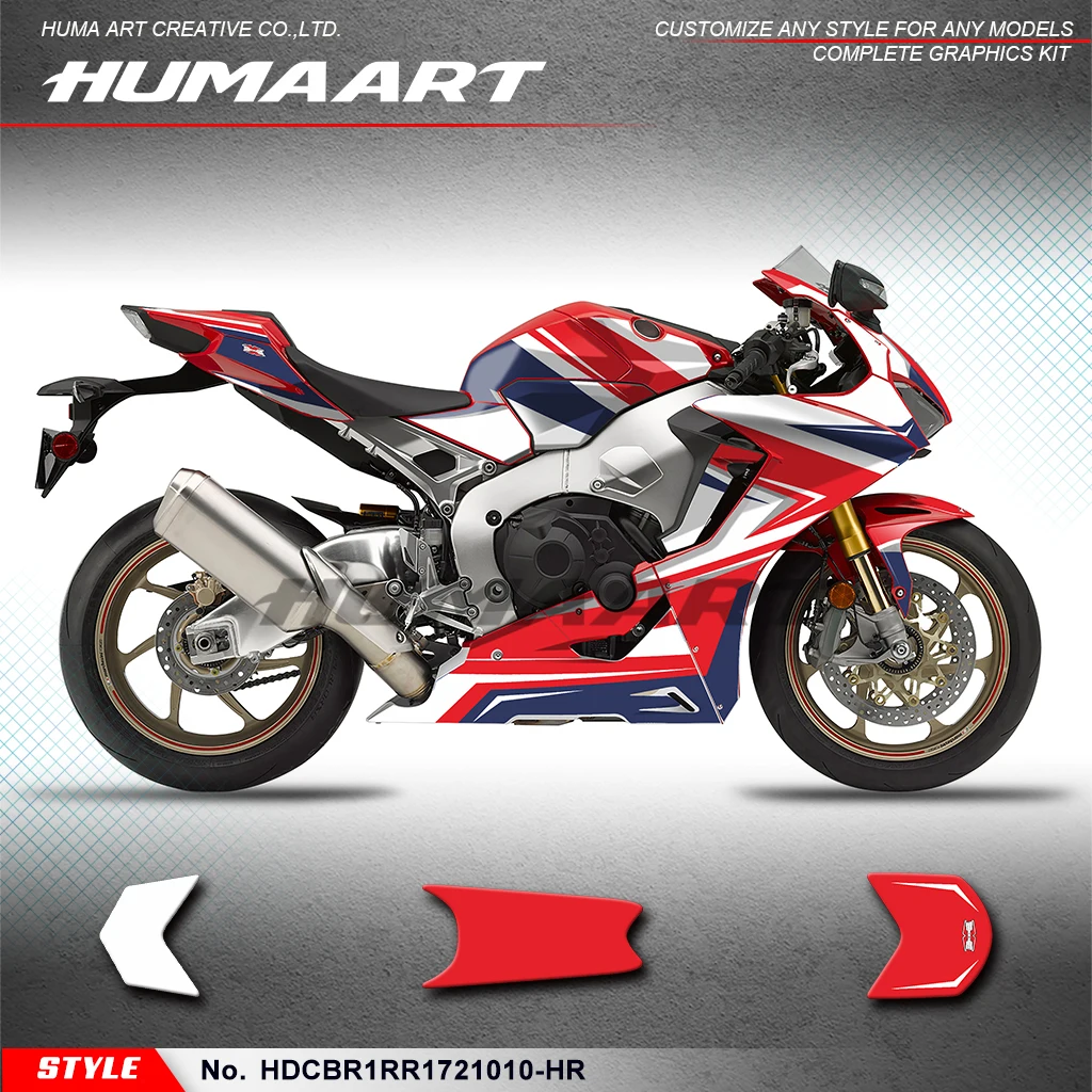 

HUMAART Racing Sticker Motorcycle Graphics for Honda CBR1000RR CBR 1000RR 2017 2018 2019 2020 2021 2022, HDCBR1RR1721010-HR