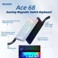 MCHOSE Ace 60/68 Gaming Keyboard  Magnetic Switch, 16M RGB, 0.1ms Latency, 128K Scan Rate, Adaptive Calibration, Compact Layout