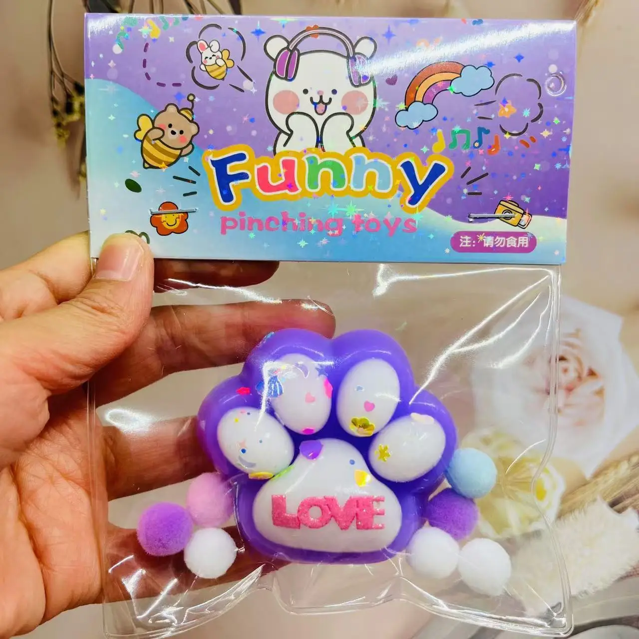 Kawaii น่ารัก Cat PAW Mochi บีบ Fidget ของเล่นน่ารัก Sensory PU ซิลิโคนช้า Rebound Pinch Decompression ของเล่นความเครียดบรรเทาของเล่น