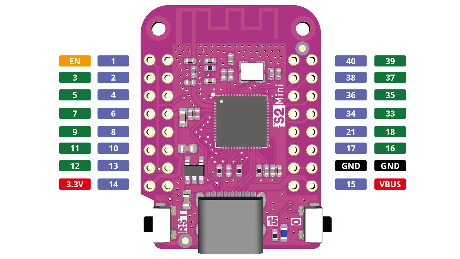 ESP32 S2 Mini WIFI Board Basierend ESP32-S2FN4R2 ESP32-S2 4MB FLASH 2MB PSRAM MicroPython Für Arduino Kompatibel D1 mini upgrade – Detail 1