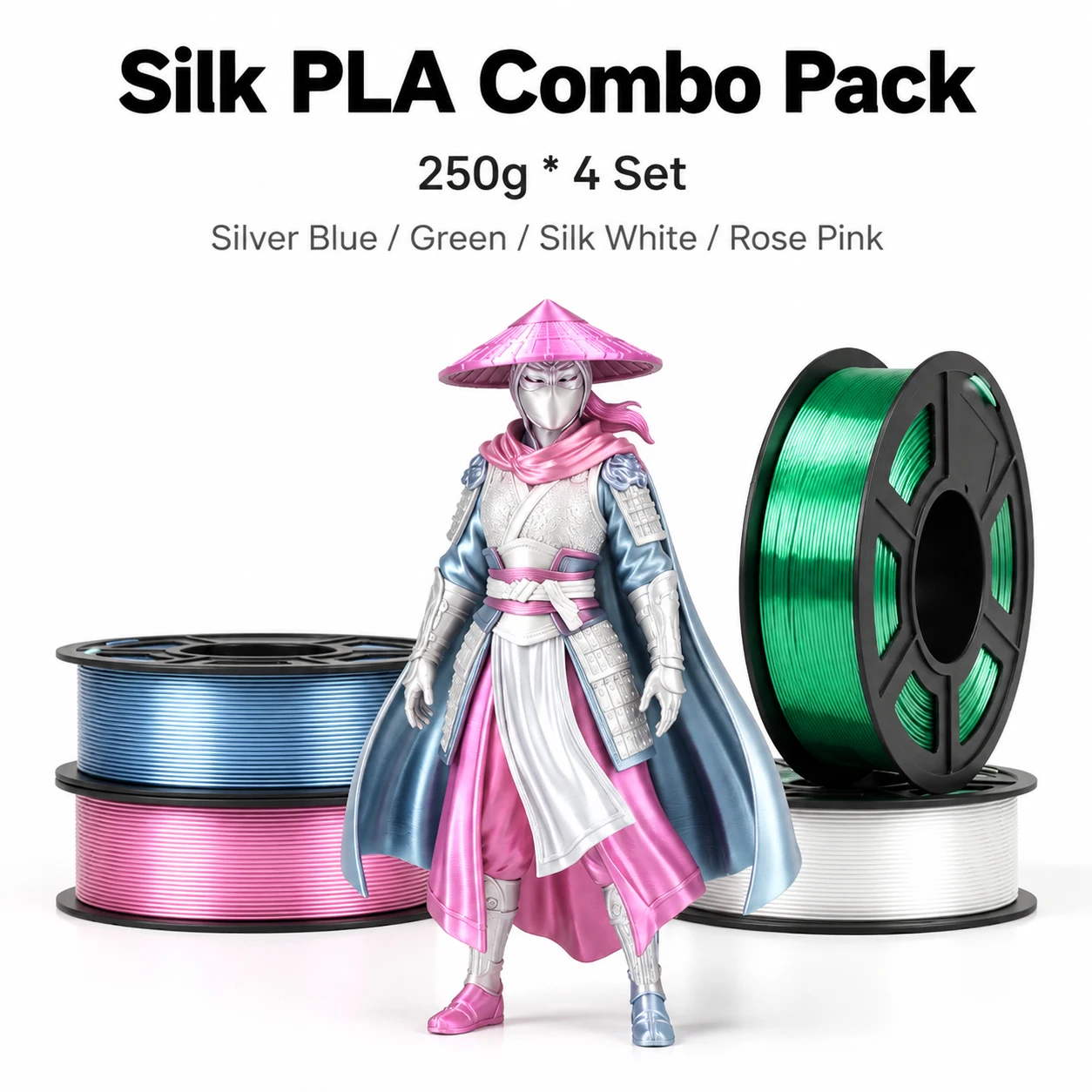 Silk PLA 3D Printer Filament 1.75mm 250g Shiny Glossy For FDM 3D Printer 4 Colors Optional