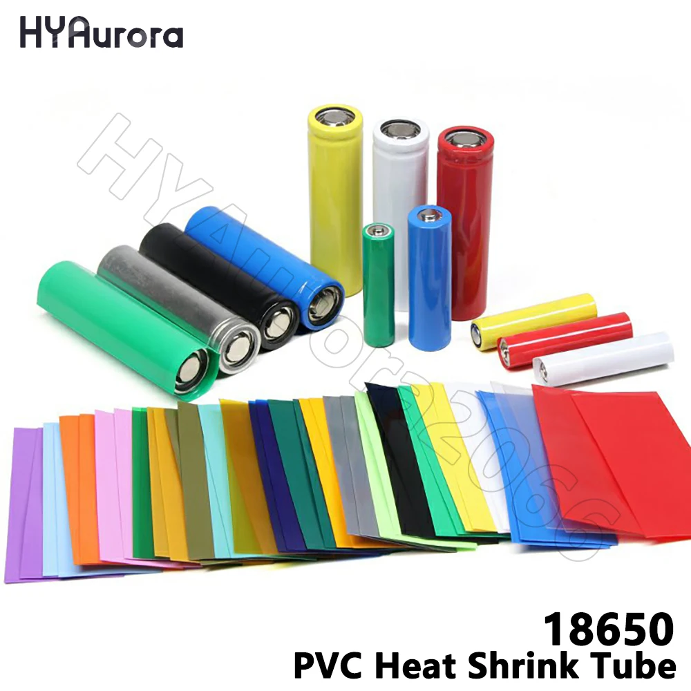 50PCS PVC 18650 Heat Shrink Tube for Lithium Lipo Battery Wrap Precut Insulated Film Cover Battery Sleeve Casing Insulation Skin