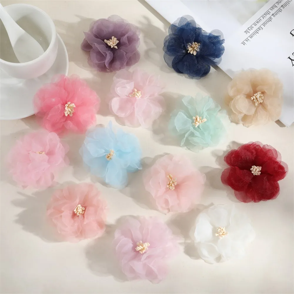 

5pc 6cm Koera Chiffion Artificial Flowers Head Accessories Wedding Party Diy Marrige Accessories
