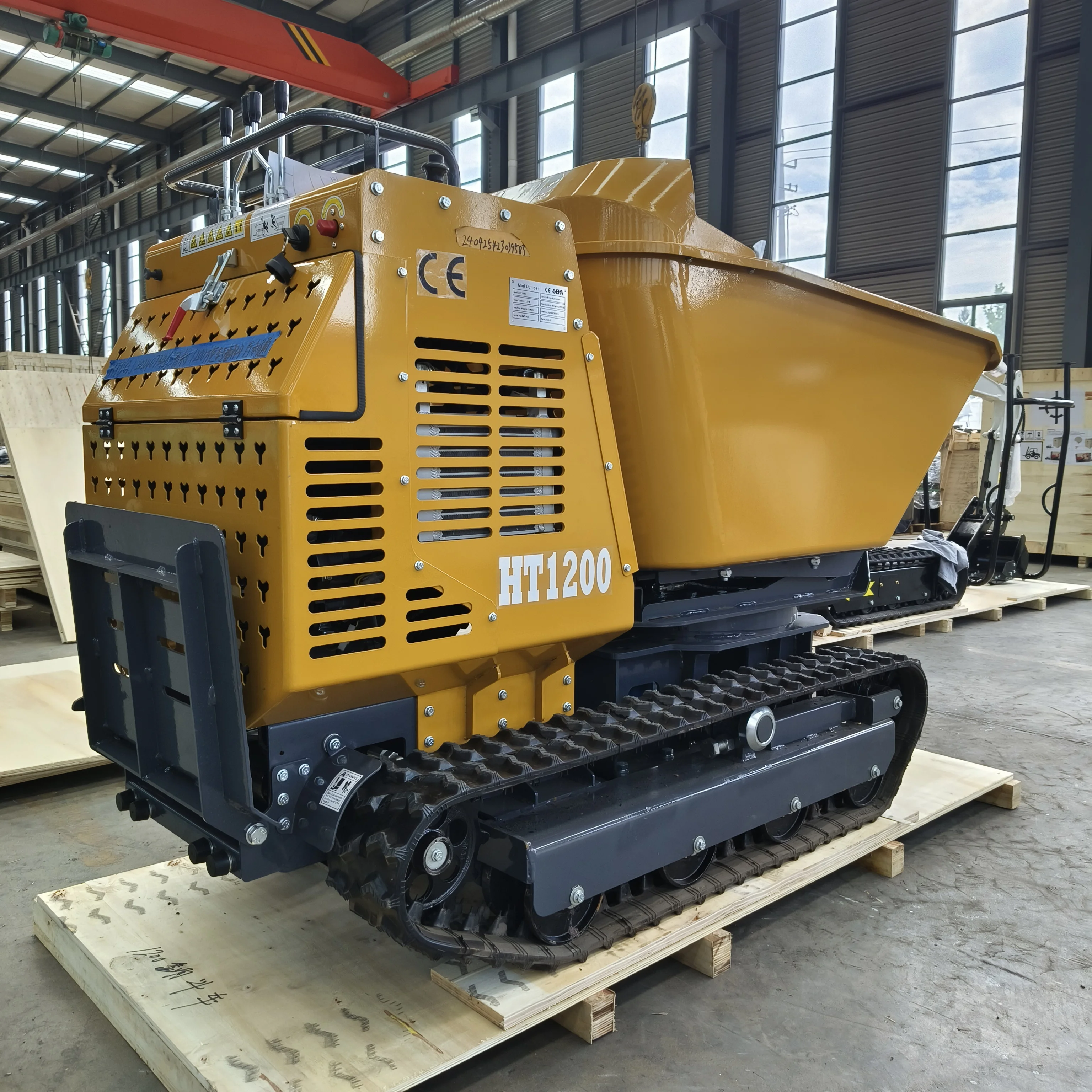 Factory Hydraulic Mud Buggy Dumper Rubber Tracked Concrete Dump Track HTD1200 Rotation Crawler Mini Small Dumper