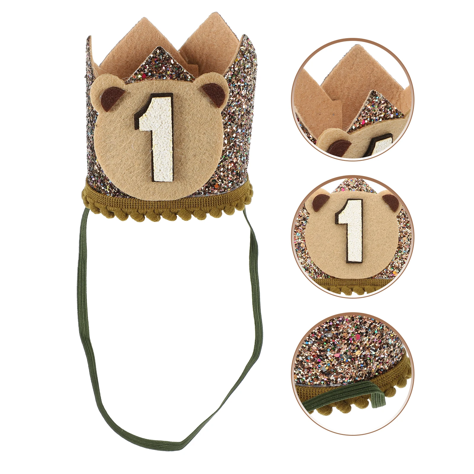 

Birthday Crown Hat For Baby, Decorative Headband, 1St Birthday Celebration Photo Prop, Bear Design Hat, Lightweight
