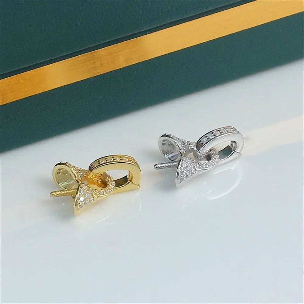 S925 Sterling Silver Pearl Pendant Setting, DIY Empty Bezel Cup Jewelry Supplies for Craft Making, Hollow Prong Pendant Findings
