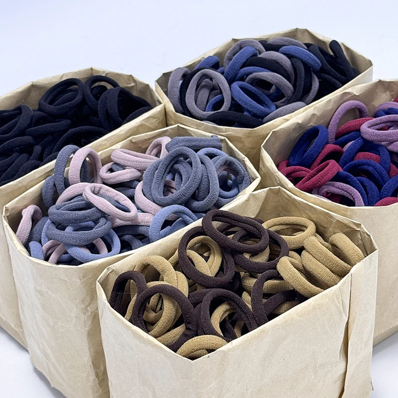 50 pz elastico nero base fascia per capelli ragazza donna colori misti elastico cravatta per capelli Scrunchies accessori per capelli supporto coda