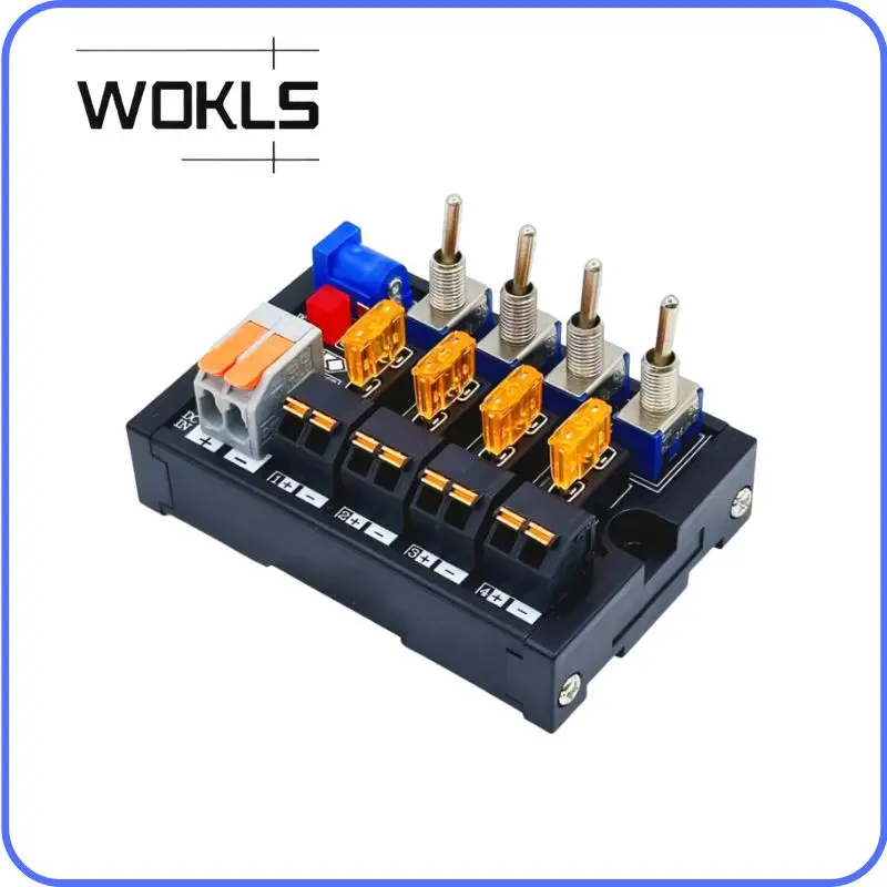 DC Power Distributor Module 2~16 Ways Toggle Switch Built-in Fuse LED Indicator Power Supply Splitter