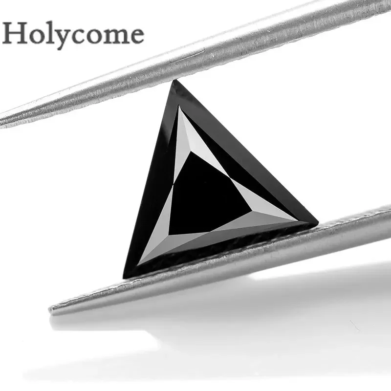 Holycome Moissanite Black ColorTriangle Shape GRA Certificate 4x4mm-15x15mm  Factory Direct Sales Diamond Tester Positive Beads