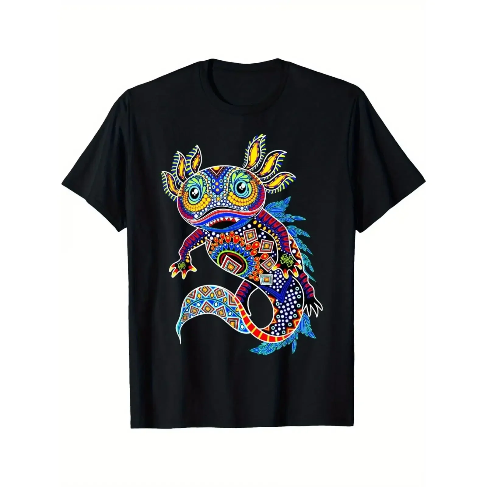 Axolotl Art Aztec Mexican Salamander Mexico Cinco De Mayo T Shirt vintage Washed Breathable Versatile graphic Stretched
