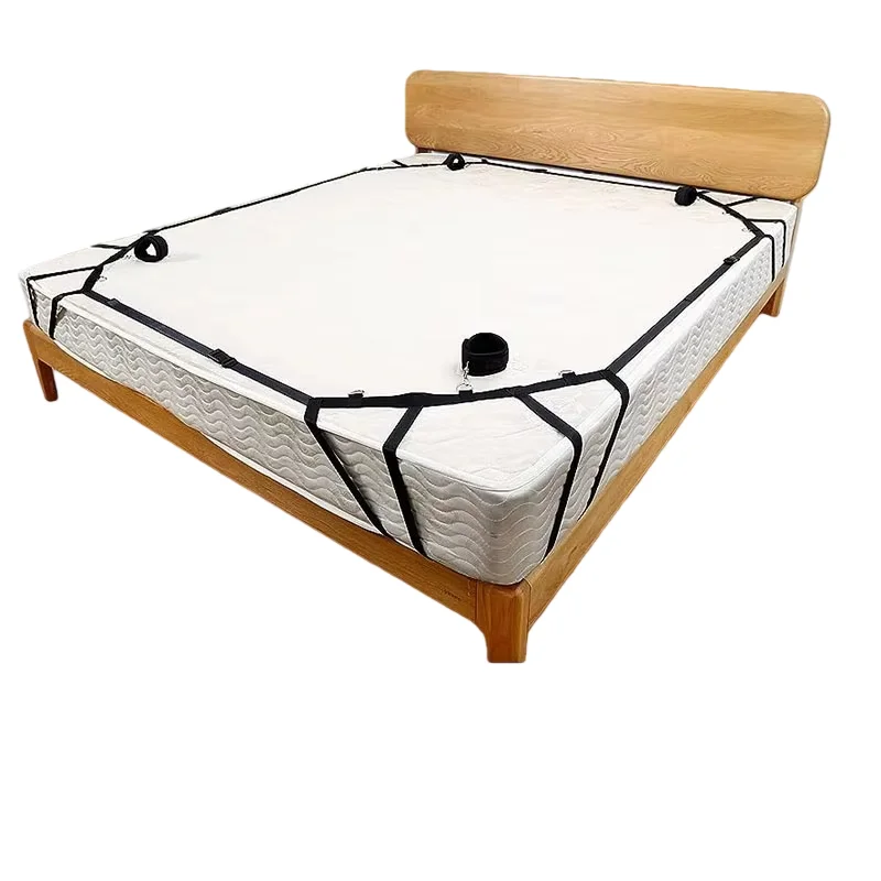 Juego de encuadernación de cama SM con esposas, ropa de cama de entrenamiento para parejas, juguetes sexuales, correa de encuadernación