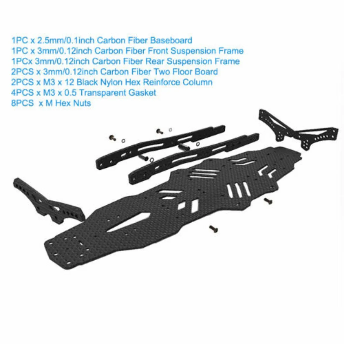 Carbon Fiber Lower Deck Chassis Kit for MST RMX 2.0 S Upgrades