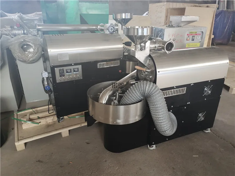 เครื่องคั่วแก๊สไฟฟ้า Hot Air Coffee Beans Rotary Coffee Beans Drum Roaster ช็อกโกแลตโกโก้เบเกอรี่เครื่อง