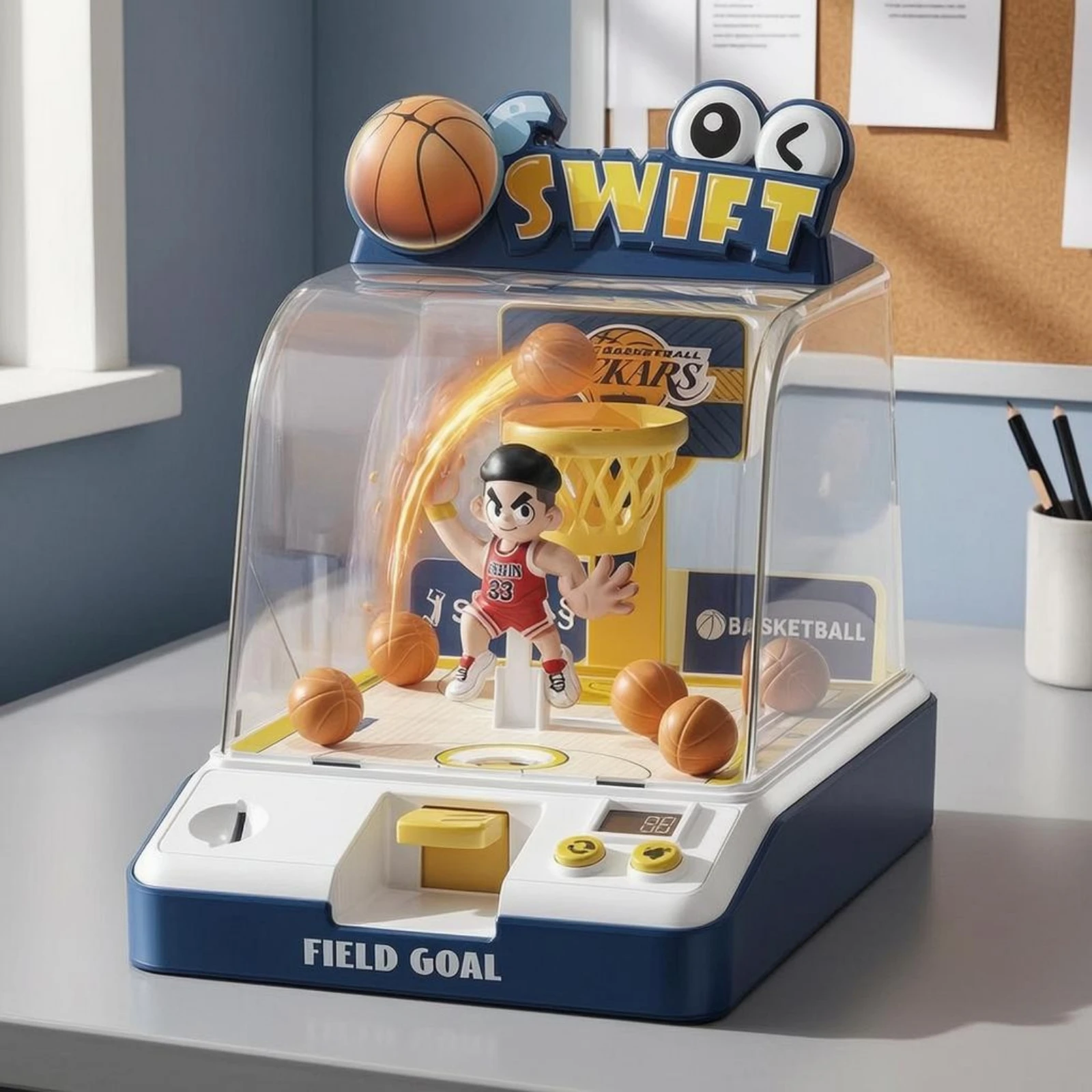 

Desktop Basketball Game Timed Electronic Basketball Shooter Light and Sound Single-Tap