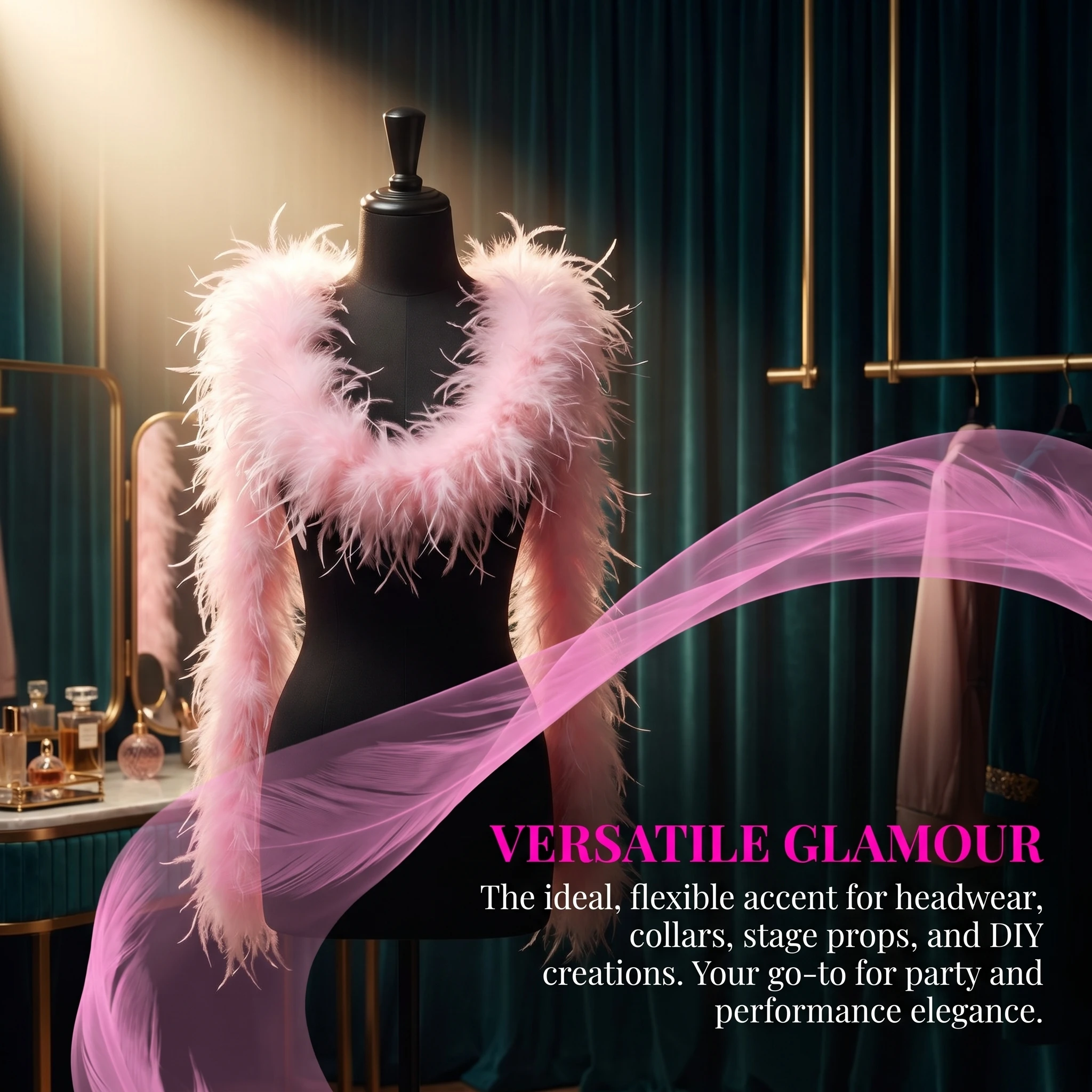 2Meters Pink Fluffy Ostrich Feather Boa 10-15cm Thick Feather Boa Scarf Shawl for Costume Wedding Party Decor Crafts