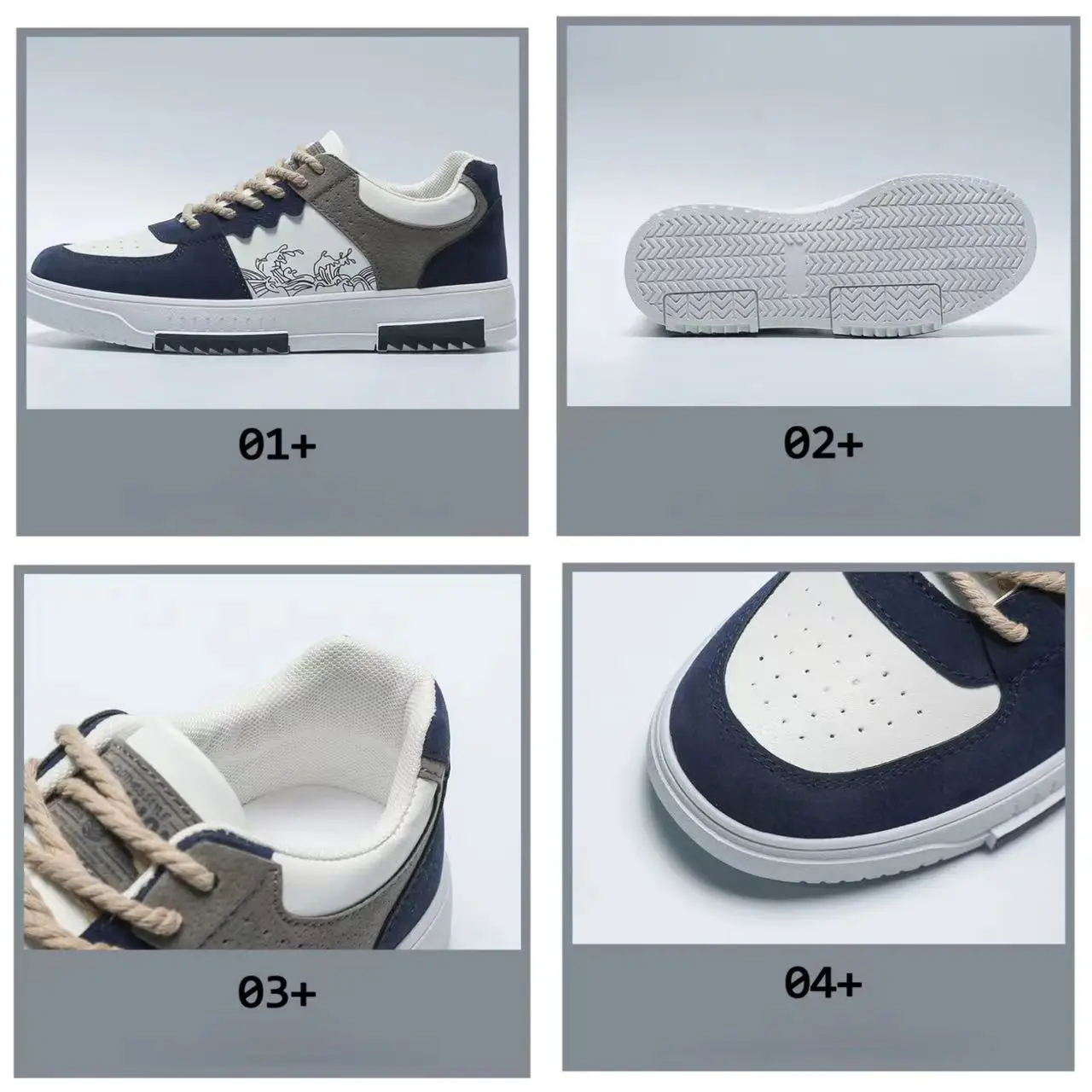 Chaussures de skateboard pour hommes, baskets décontractées, plate-forme de couture, chaussures de tennis pour étudiants, tout match, tendance, 2024