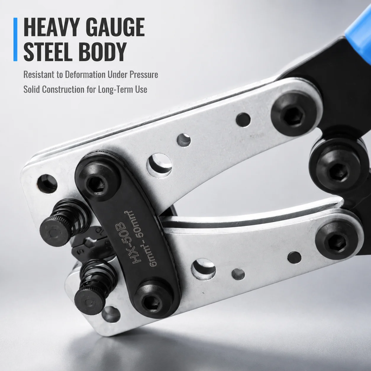 HX-50B Labor-saving Crimping Pliers Heavy Duty Cable Crimper for 6-50mm² Copper Lugs Solar Inverter Wiring - view 4