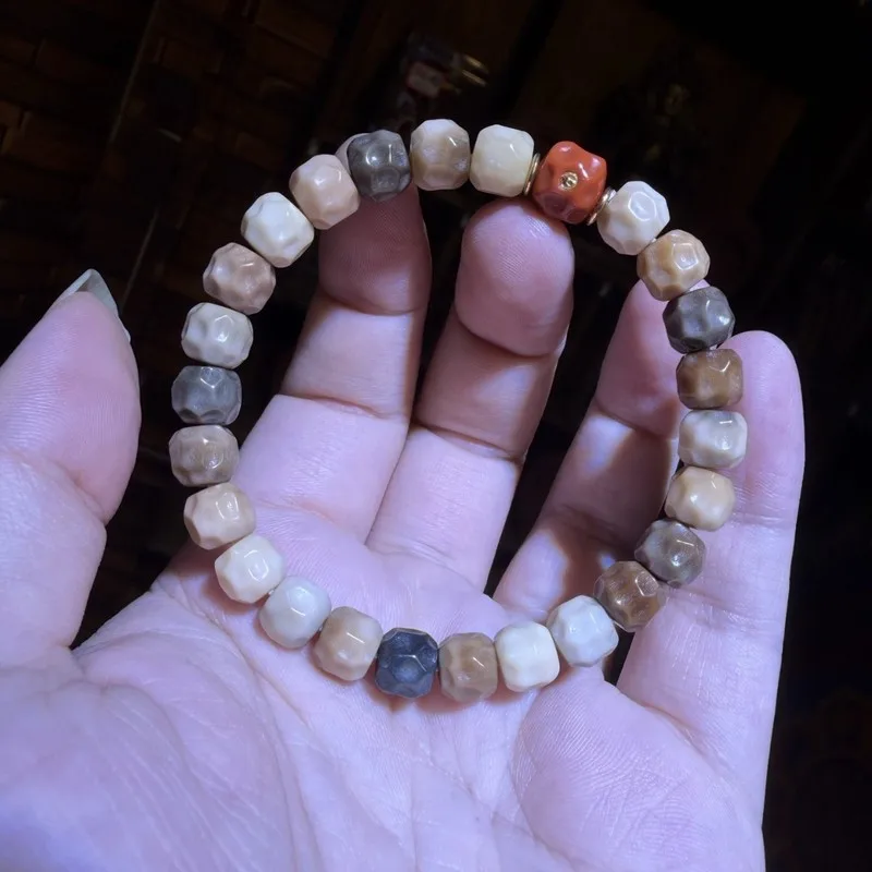 Natural Ridge Bodhi Powder Glass Bead Bracelet, Soft To