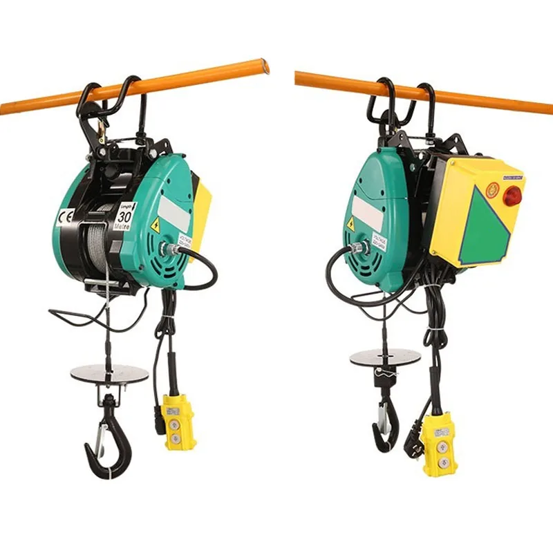 160KG 30M Double Hole Electric Hoist 220V Suspension Portable Household Crane Quick Construction Hoist Brushless Electric Winch