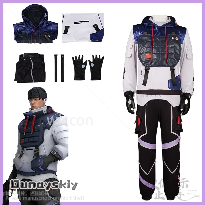 ISO Cosplay Anime Game Valorant Costume Punk Handsome Jacket Coat Hoodies Pants Black Wigs Cutecore Pros Halloween Girl uniformd - Image 2
