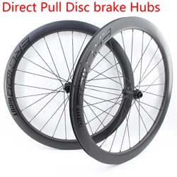 Full Carbon Fibre Bicycle Wheelset 700C Road Bike Matt UD Thru Axle Center Lock Disc Brake Tubular Clincher Tubeless Rims New