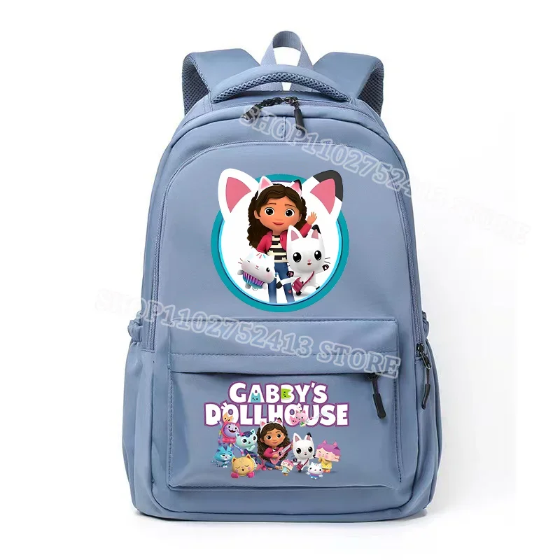 Gabby Dollhouse Schoolbag Nylon Large Capacity Knapsack Campus Student High Quality Backpack Cute Anime Figure Girl Bookbag Gift