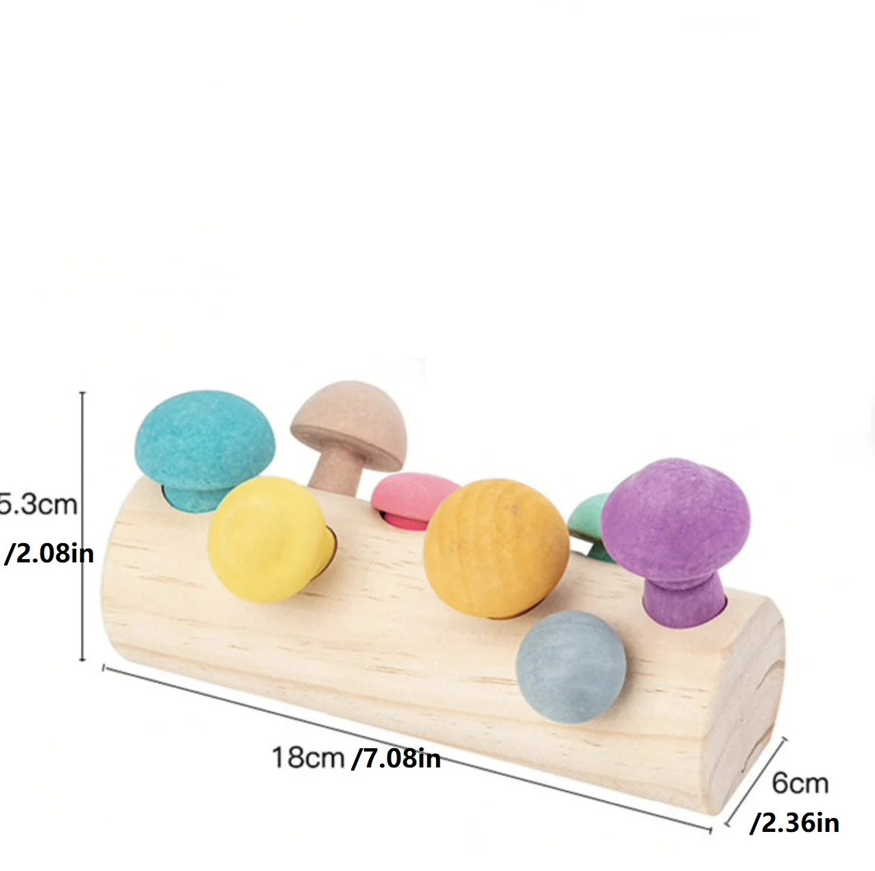 Simulated mushroom picking game, baby early education focus training, fun macaron mushroom picking wooden toy wholesale