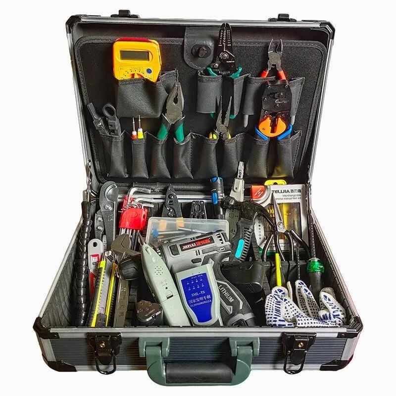 Weak current construction telecommunications combination manual multi-functional hardware toolbox