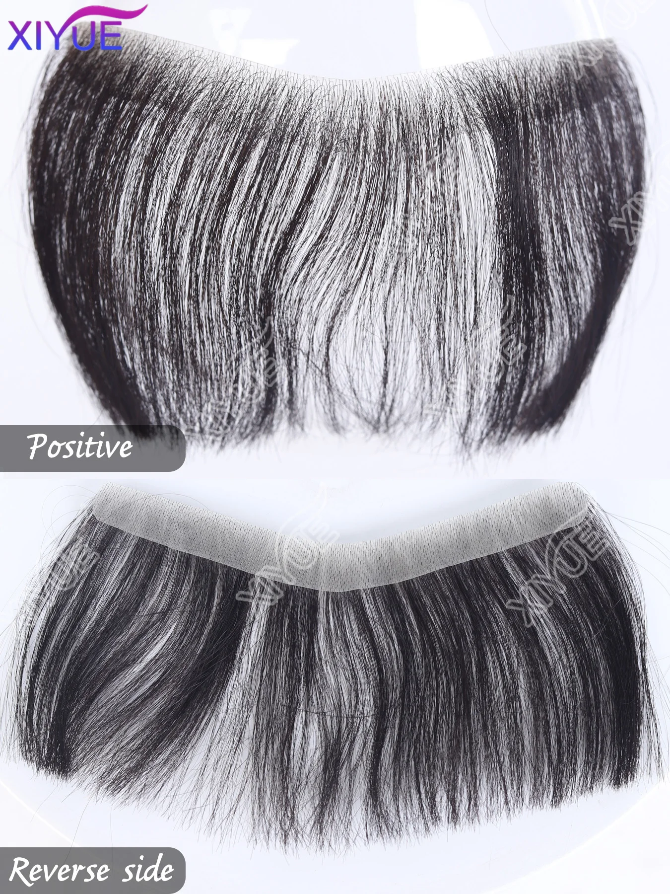 XIYUE 100% Human Hair Men PU V Loop Front Toupee Carefully Prune Natural Hairline Wigs Remy Hair Replacement Straight Hairpiece