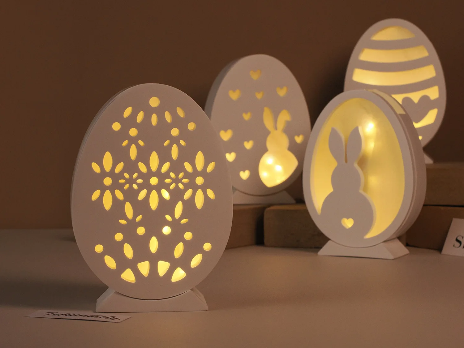 Egg Rabbit Gypsum Silicone Molds Hollow Easter Egg Night Light Concrete Candle Holder Resin Casting Mold Home Craft Ornaments