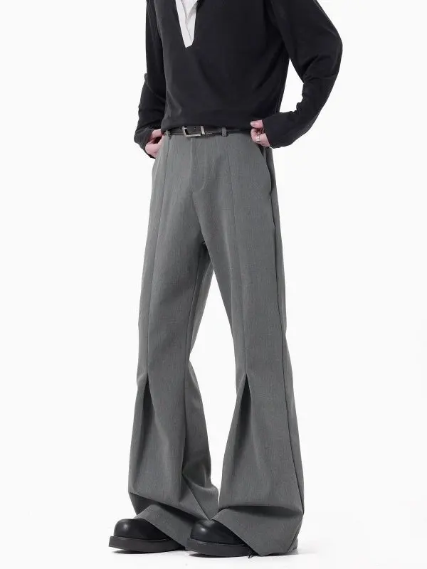 

TANGZ Studio Men's Simple Straight Leg Pants Pleated CleanFit Design Casual Long Trousers Polyester Spandex Blend Spring Summer