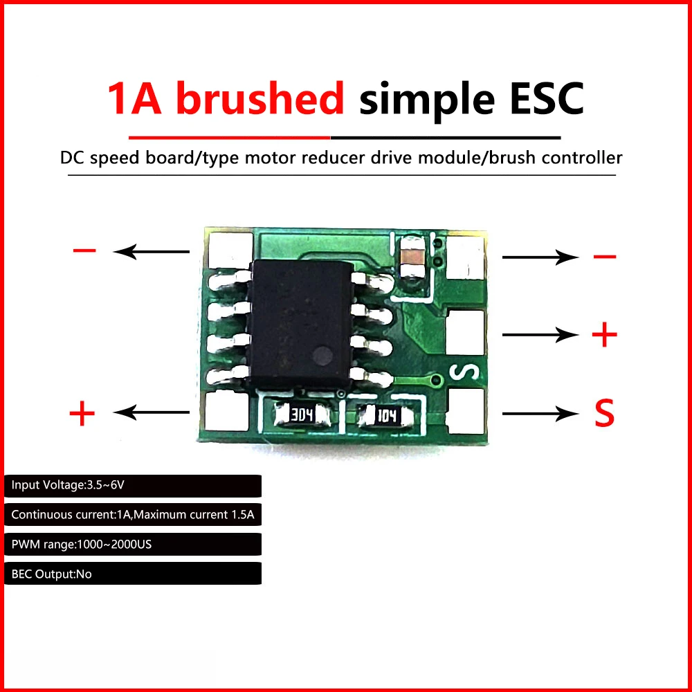 Dual Way Bidirectional Brushed ESC Speed Control for RC Model Boat Tank Brushed Motor Spare Parts DC3.5-8.4V