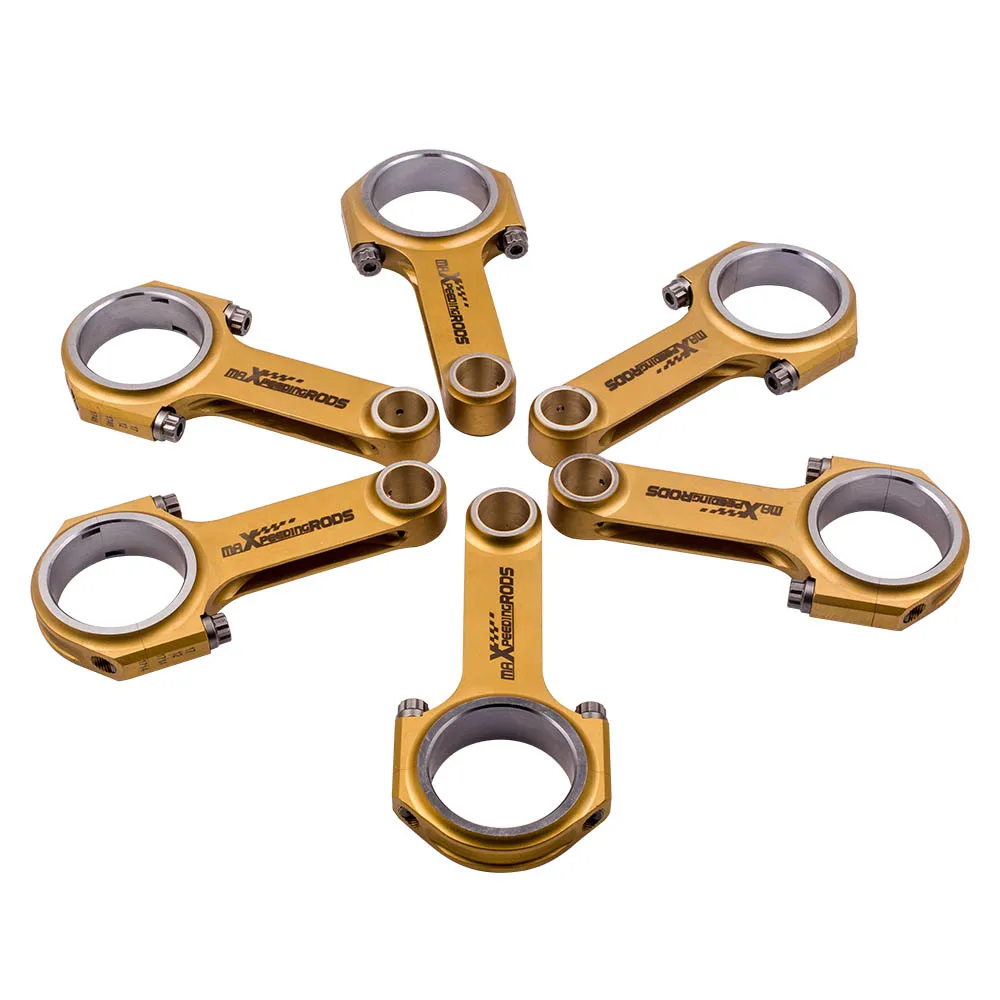 MaXpeedingrods New Forged Steel H-Beam Titanizing Engine Connecting Rods For Audi For VW 3.0T Supercharged ARP 2000 Bolts