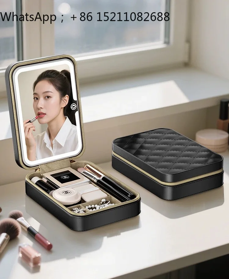 LLY cosmetic bag going out portable with mirror 2026 new high-value business trip makeup bag storage box