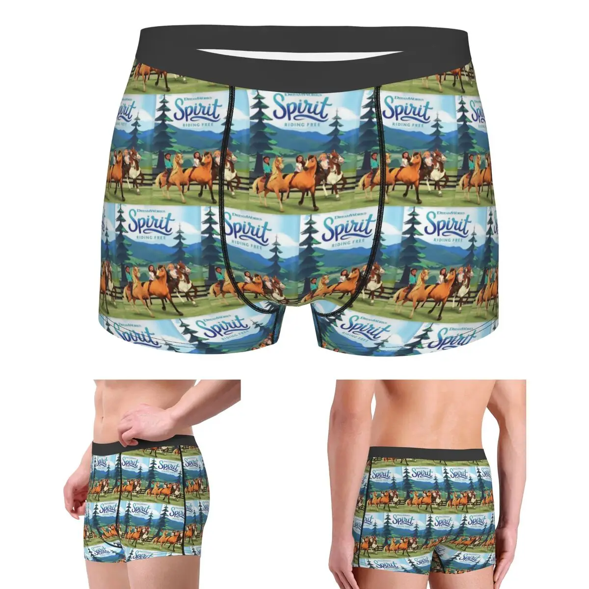 

Boxer Underpants Shorts Spirit Riding Free Panties Men's Breathable Underwear for Homme Man Boyfriend Gift