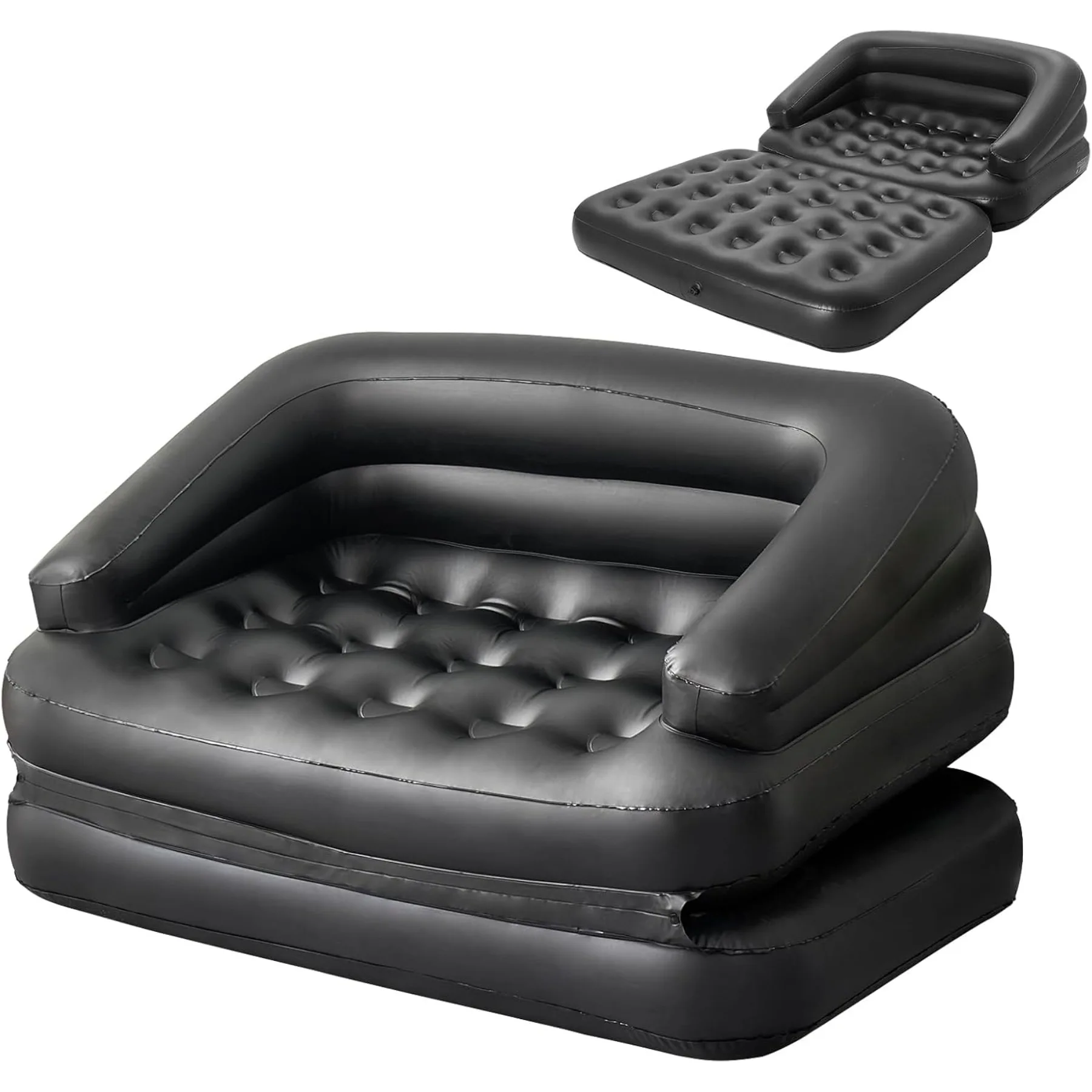 

Inflatable Sofa Bed for Camping, Pool Float Couch Outdoor Mattress Bed with Armrest, Full Size