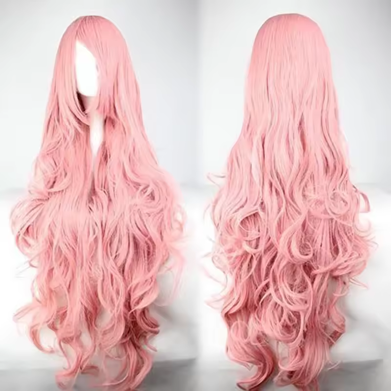 Long Synthetic Hair Wig Hairpiece Pink Blonde Black Blue Party Hair Cosplay Wigs for Women - AliExpress