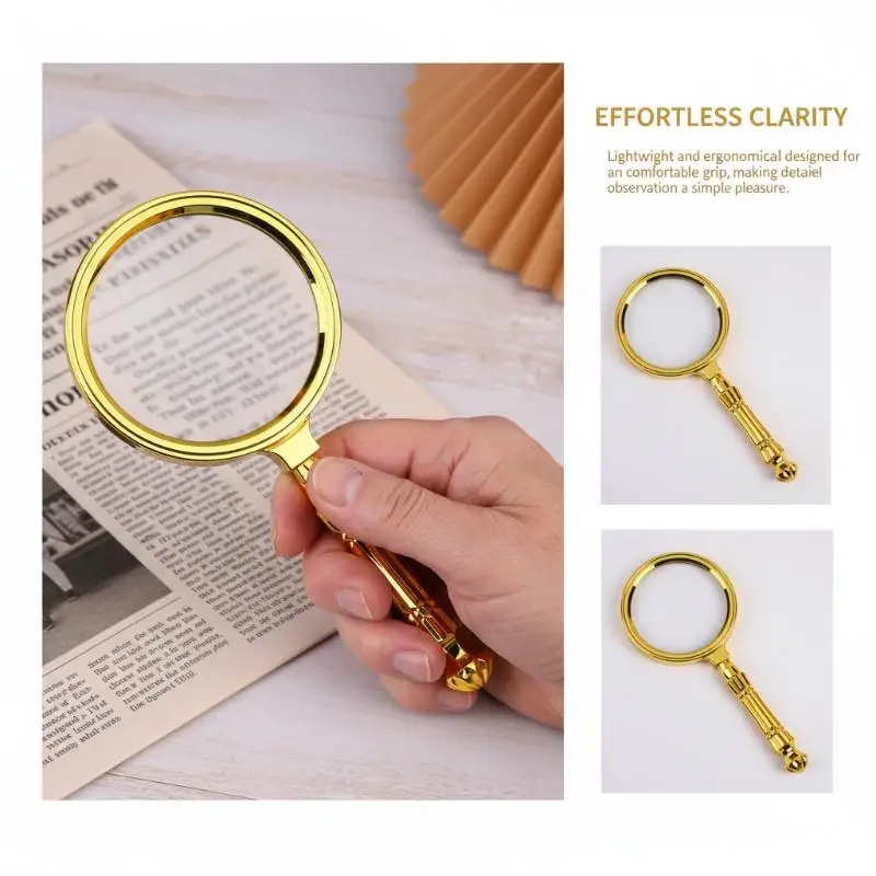 Handheld Magnifying Glass Portable Glass Lens Magnifier For Viewing Jewelry Newspaper Reading High Definition Eye Loupe Glass
