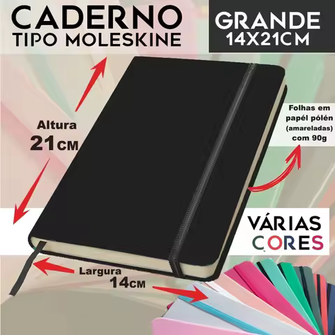 Caderno de Artes 21x14cm com Papel Grosso para Desenho, Aquarela e Anotações - Presente Criativo para Estudantes e Artistas