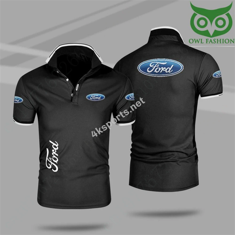 Ford เสื้อโปโลและเสื้อเบลาส์แบบลำลองสำหรับผู้ชาย, เสื้อผ้าสำหรับเล่นกอล์ฟสไตล์ฮาราจูกุแห้งเร็วเสื้อยืดอะนิเมะสำหรับผู้ชาย