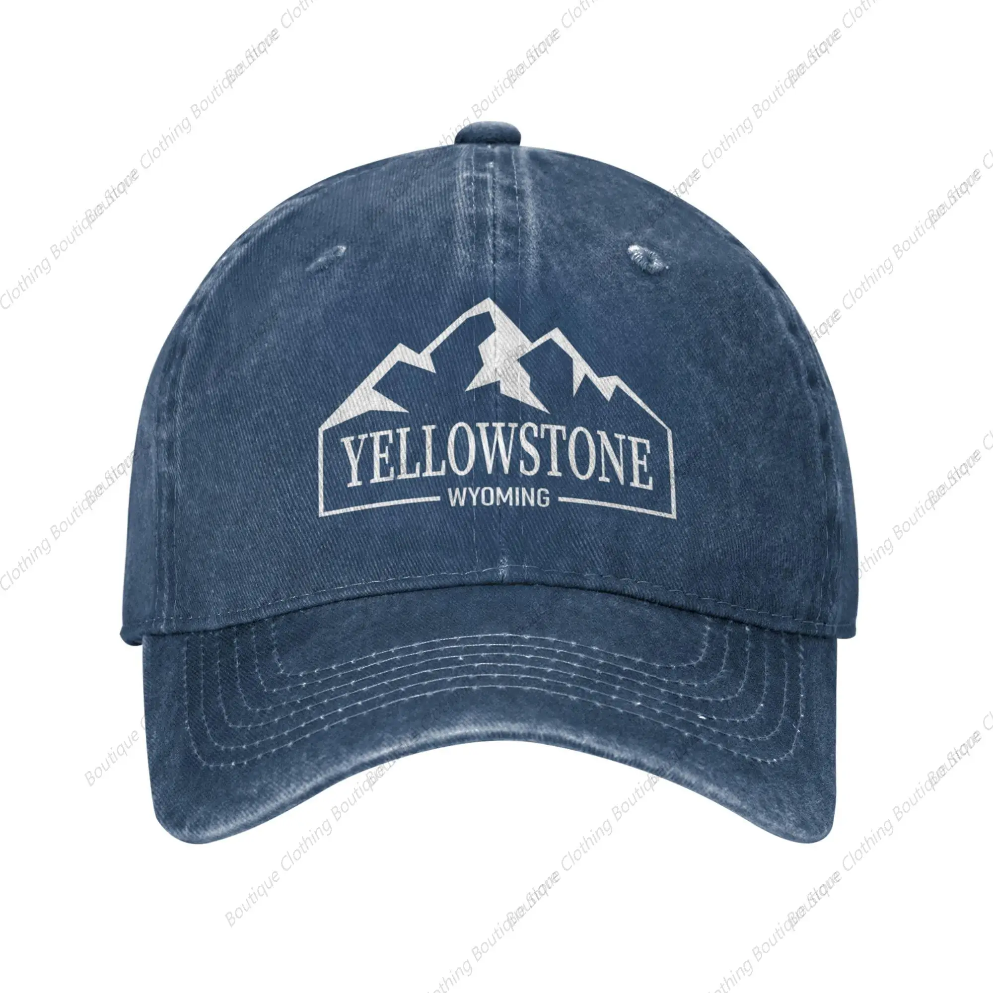 

Yellowstone National Park Distressed Dad Hat Baseball Cap for Men 90s Washed Denim Adjustable Baseball Cap