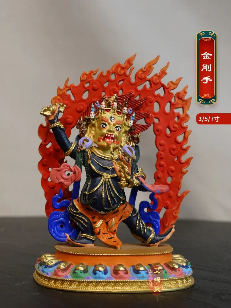 The protective painting of the statue of Vajrayana Bodhisattva is 3 inches, 5 inches, and 7 inches, dedicated to the Eight Great